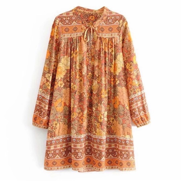 BOHO CHIC GYPSY AMBER AMETHYST MINI DRESS TUNIC - Picture 5 of 7